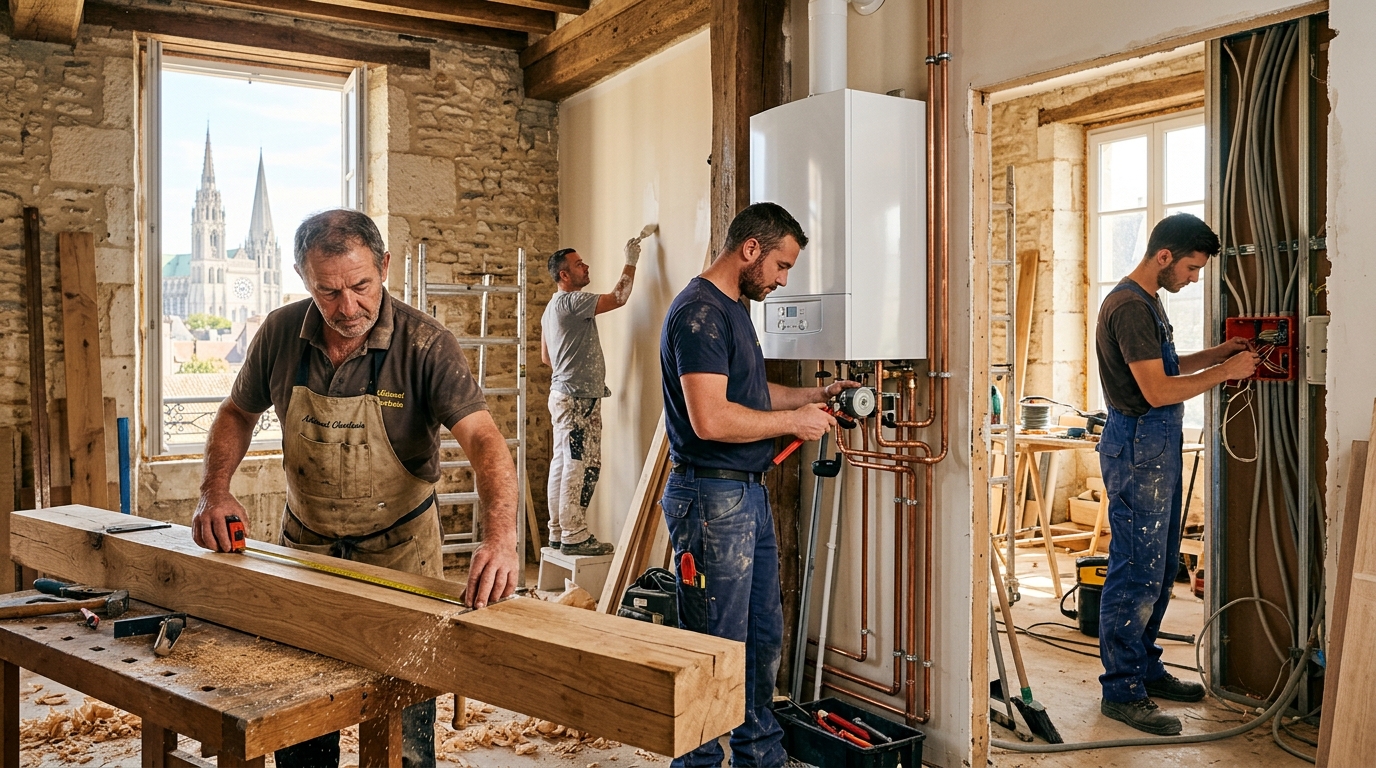 Les corps d'artisans les plus demandés et comment les solliciter
Chartres et ses environs abritent des métiers variés: charpentier Chartres, menuisier Chartres, plombier Chartres avis, artisan électricien Chartres, et artisan cuisine Chartres pas cher pour rénover une cuisine ou aménager un espace. Pour un chantier de rénovation maison Chartres, privilégiez aussi l’artisan rénovation énergétique Chartres afin d’intégrer des solutions performantes et durables. Dans tous les cas, contactez rapidement plusieurs professionnels pour discuter de la faisabilité, des contraintes et du budget. Notez que certains métiers, comme peintre bâtiment Chartres ouvert dimanche ou chauffagiste Chartres ouvert dimanche, peuvent adapter leurs disponibilités selon les périodes; demandez une plage horaire précise dès le premier échange pour éviter les retards.
