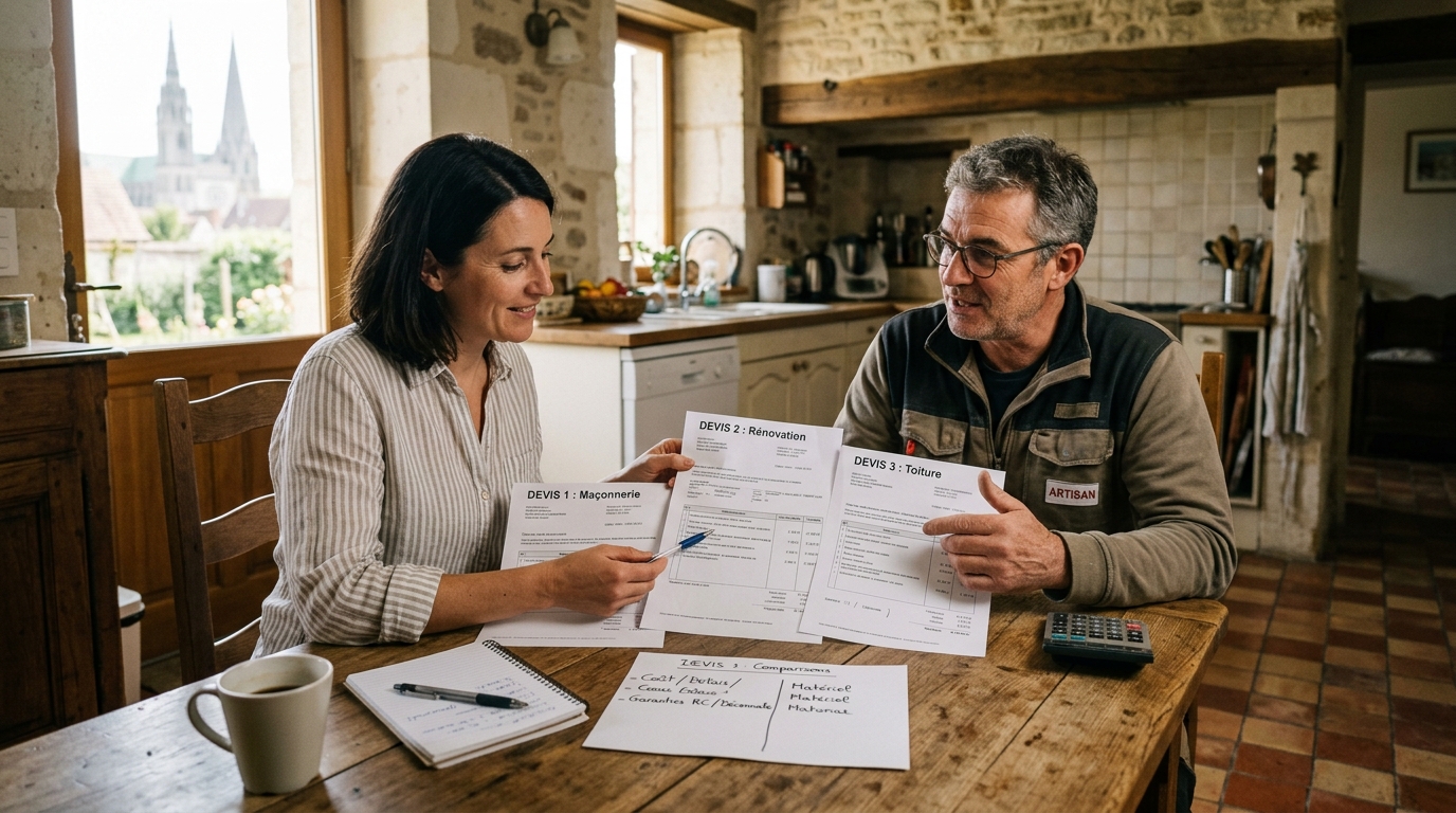 Comment bien comparer devis et services
Obtenez au moins 3 devis rapides artisan Chartres et comparez les prestations: coût, délais, matériel utilisé, garanties et éventuels frais annexes. Demandez des références et contactez d’anciens clients pour évaluer la fiabilité des artisans Chartres et environs; privilégiez les avis et les constats concrets plutôt que les promesses générales. Pour les travaux lourds, demandez aussi un calendrier des tâches et une estimation de la consommation énergétique lors des rénovations. Veillez à ce que le devis soit clair et sans frais cachés et que le prestataire puisse intervenir sur votre site Chartres. Enfin, vérifiez la cohérence entre les données techniques et les propositions financières.